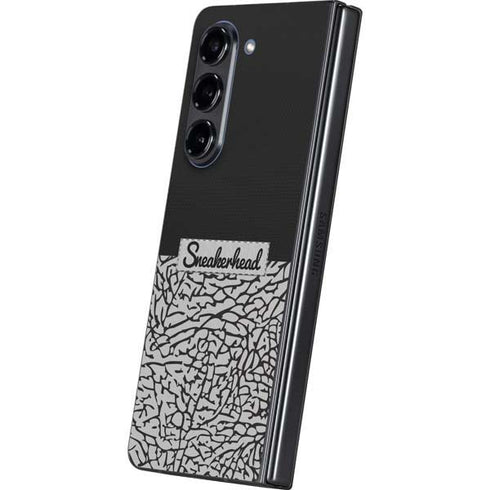 Elephant Print Sneakerhead Black Galaxy Z Fold5 5G Skin