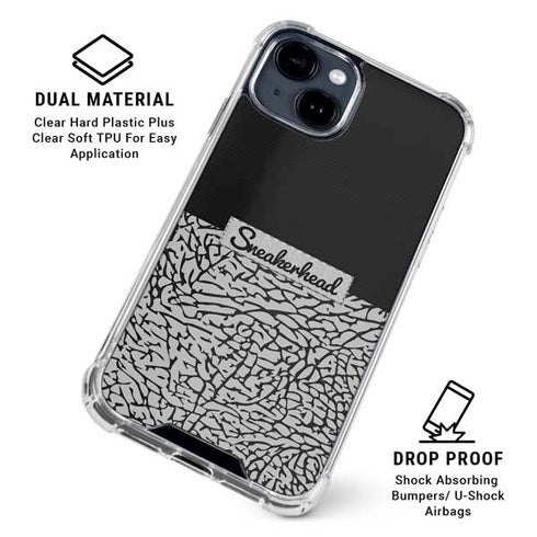 Elephant Print Sneakerhead Black iPhone 15 Clear Case