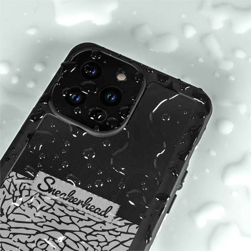 Elephant Print Sneakerhead Black iPhone 15 Pro Waterproof Case