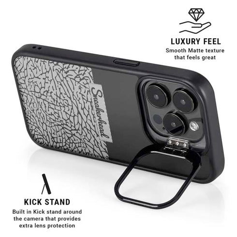 Elephant Print Sneakerhead Black iPhone 16 Pro Kickstand Case