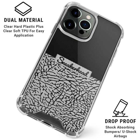 Elephant Print Sneakerhead Black iPhone 16 Pro Max Clear Case