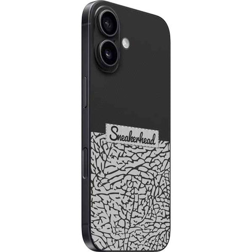 Elephant Print Sneakerhead Black iPhone 16 Skin
