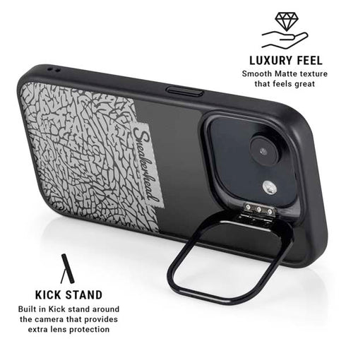 Elephant Print Sneakerhead Black iPhone 16e Kickstand Case