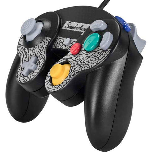 Elephant Print Sneakerhead Black Nintendo GameCube Controller Skin