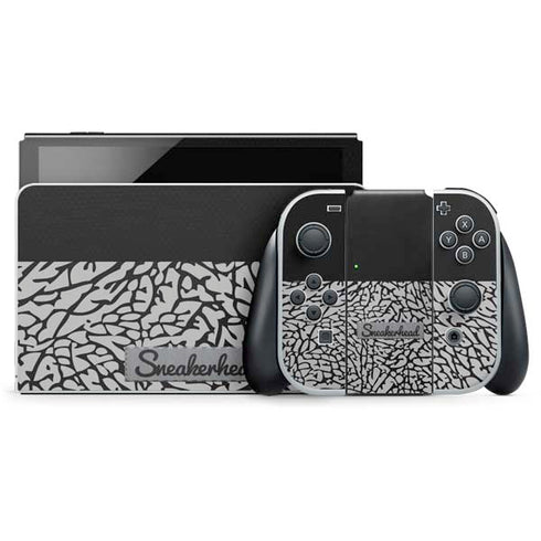 Elephant Print Sneakerhead Black Nintendo Skins