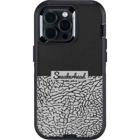 Elephant Print Sneakerhead Black Otterbox Defender iPhone Skin