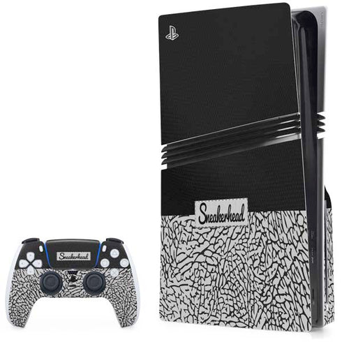 Elephant Print Sneakerhead Black PS5 Pro Disk Bundle Skin