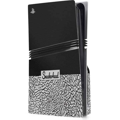 Elephant Print Sneakerhead Black PS5 Pro Disk Console Skin
