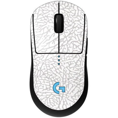Elephant Print White G Pro Wireless Gaming Mouse Skin