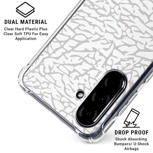 Elephant Print White Galaxy A36 5G Clear Case