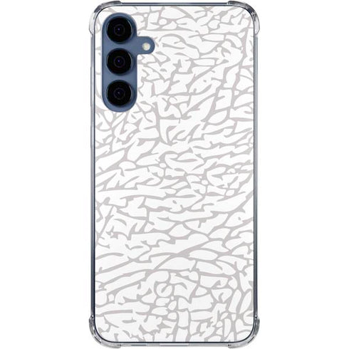 Elephant Print White Galaxy A55 5G Clear Case