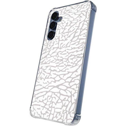 Elephant Print White Galaxy A55 5G Clear Case