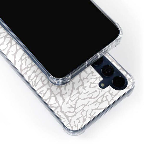 Elephant Print White Galaxy A55 5G Clear Case