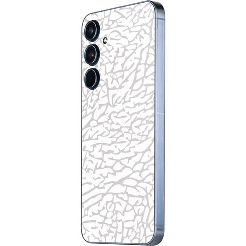 Elephant Print White Galaxy A55 5G Skin