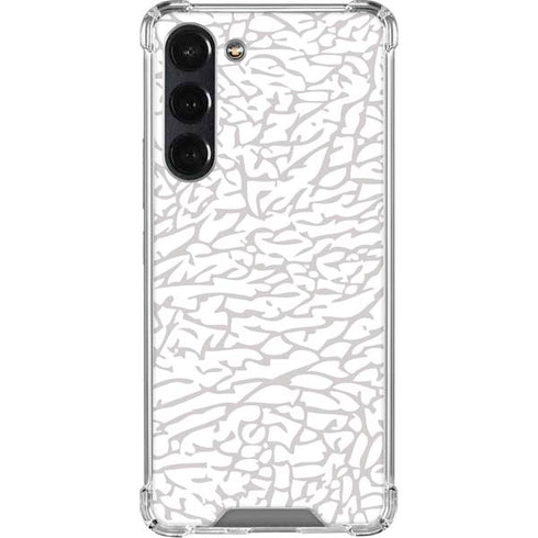 Elephant Print White Galaxy S24 FE Clear Case