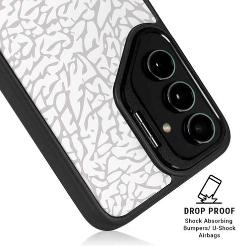 Elephant Print White Galaxy S25 Kickstand Case