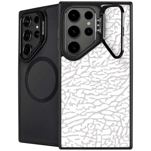 Elephant Print White Galaxy S25 Ultra Kickstand Case