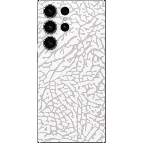 Elephant Print White Galaxy S25 Ultra Skin