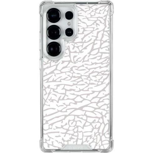 Elephant Print White Galaxy S25 Ultra Clear Case