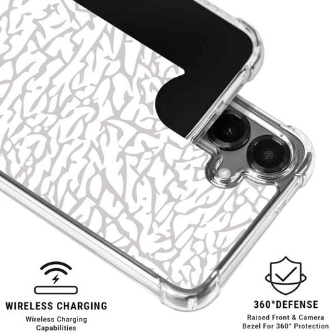 Elephant Print White Galaxy S26 Clear Case