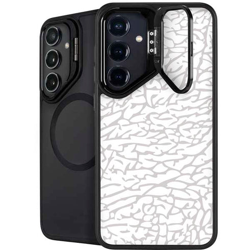 Elephant Print White Galaxy S26 Kickstand Case