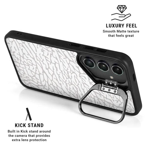 Elephant Print White Galaxy S26 Kickstand Case