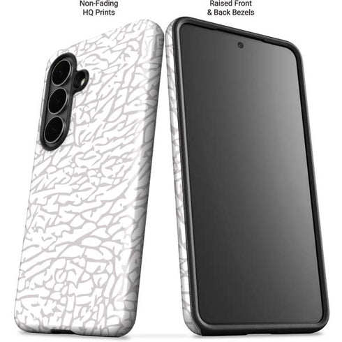 Elephant Print White Galaxy S26 Plus Impact Case