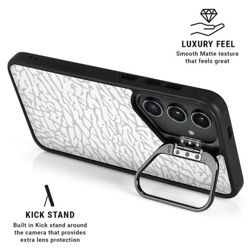 Elephant Print White Galaxy S26 Plus Kickstand Case