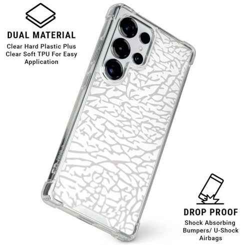 Elephant Print White Galaxy S26 Ultra Clear Case