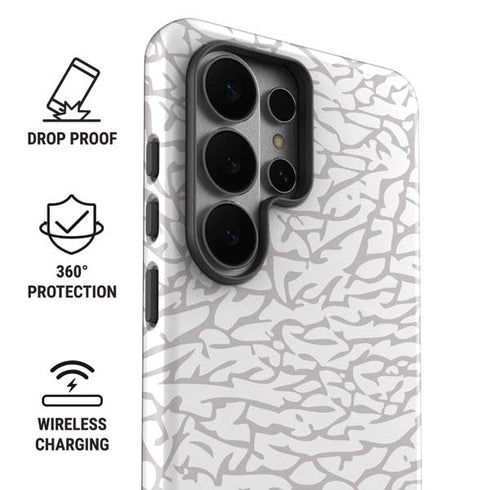 Elephant Print White Galaxy S26 Ultra Impact Case