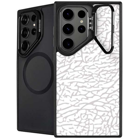 Elephant Print White Galaxy S26 Ultra Kickstand Case