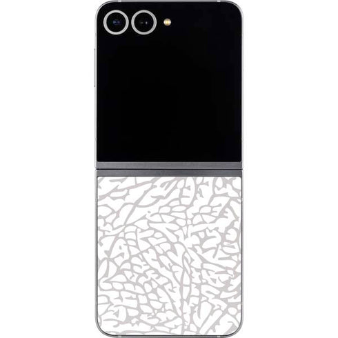 Elephant Print White Galaxy Z Flip6 Skin