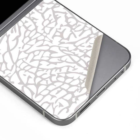 Elephant Print White Galaxy Z Flip6 Skin
