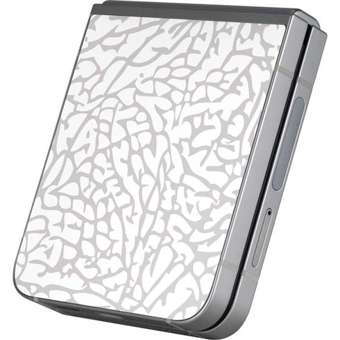 Elephant Print White Galaxy Z Flip6 Skin
