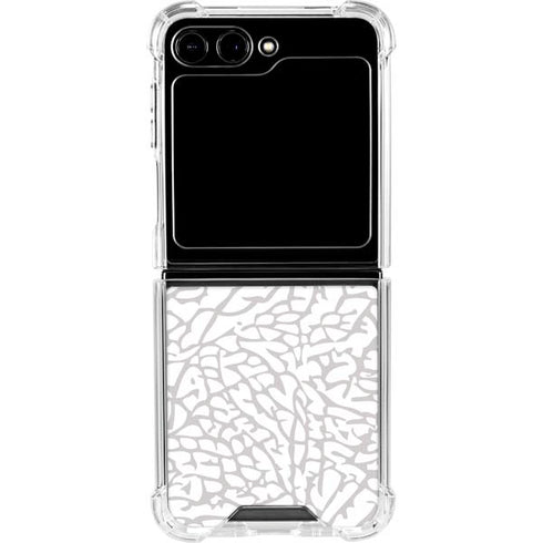 Elephant Print White Galaxy Z Flip6 Clear Case