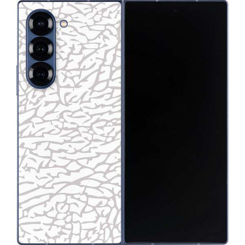 Elephant Print White Galaxy Z Fold6 Skin
