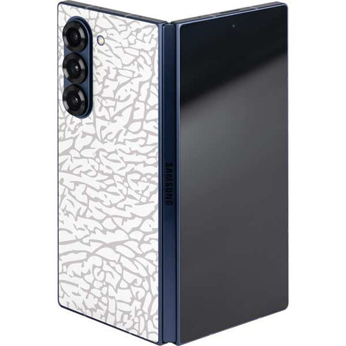 Elephant Print White Galaxy Z Fold6 Skin