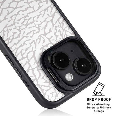 Elephant Print White iPhone 14 Plus Kickstand Case