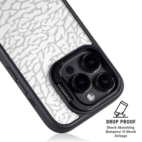 Elephant Print White iPhone 14 Pro Max Kickstand Case