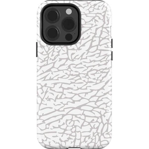 Elephant Print White iPhone 15 Pro Impact Case