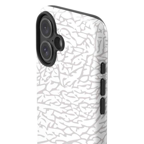 Elephant Print White iPhone 16 Impact Case