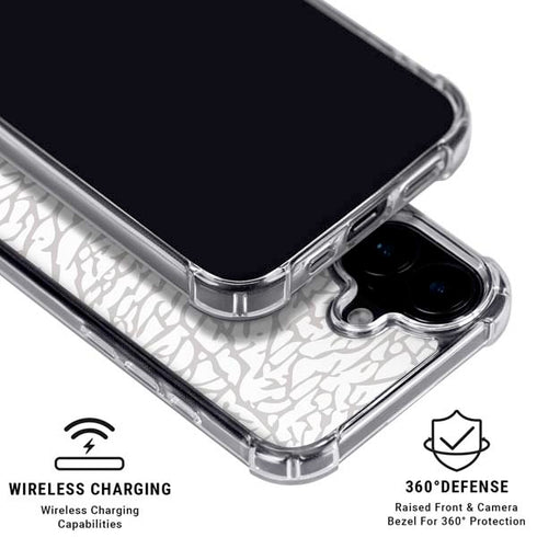 Elephant Print White iPhone 16 Plus MagSafe Case