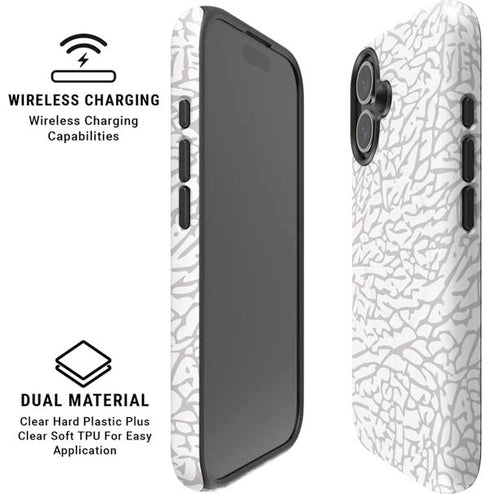 Elephant Print White iPhone 16 Plus Magsafe Impact Case