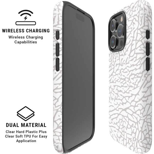 Elephant Print White iPhone 16 Pro Magsafe Impact Case