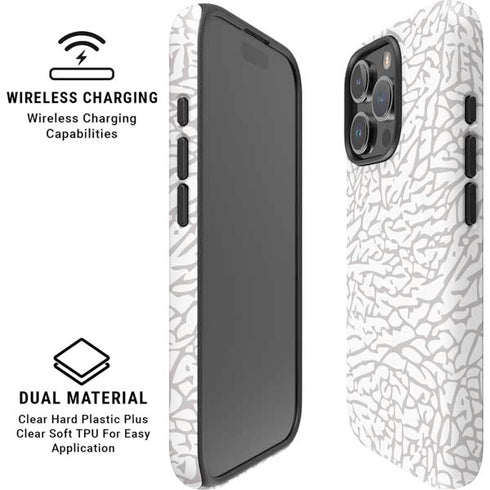 Elephant Print White iPhone 16 Pro Max Magsafe Impact Case