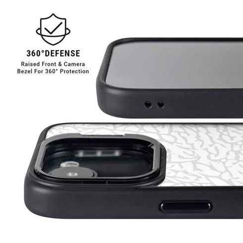Elephant Print White iPhone 16e Kickstand Case