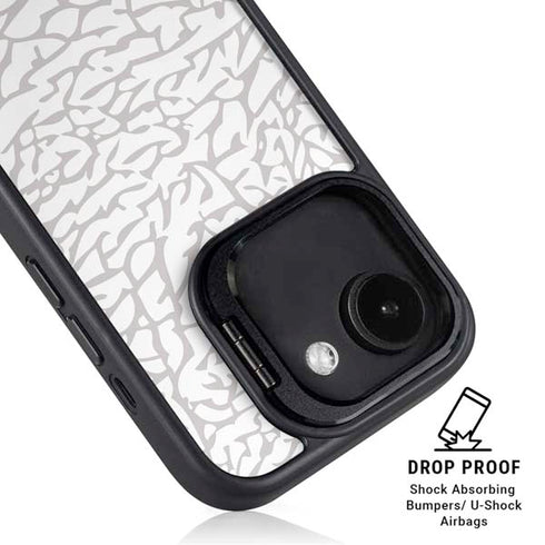 Elephant Print White iPhone 16e Kickstand Case