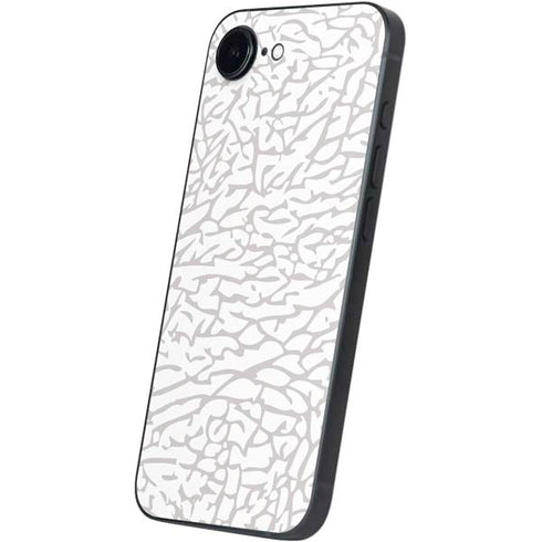 Elephant Print White iPhone 16e Skin