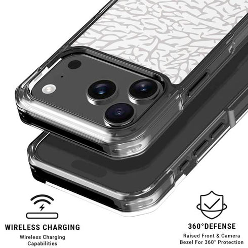 Elephant Print White iPhone 18 Pro Clear Case