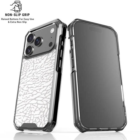 Elephant Print White iPhone 18 Pro Clear Case